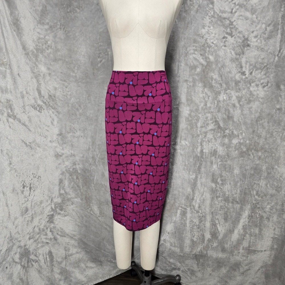 Ava Sky Hawaii Pencil Skirt Women S Purple Geometric Modal Stretch Midi Retro